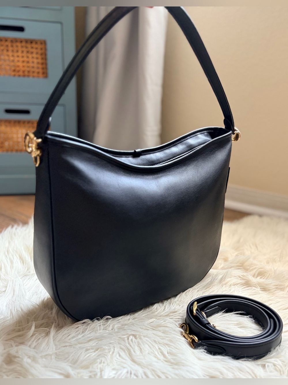 Coach Soft Tabby Hobo Calf Leather B4/Black - Picture 5 of 17
